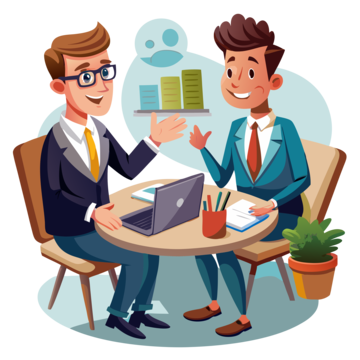 pngtree brainstorming between confident business partners png image 14654174