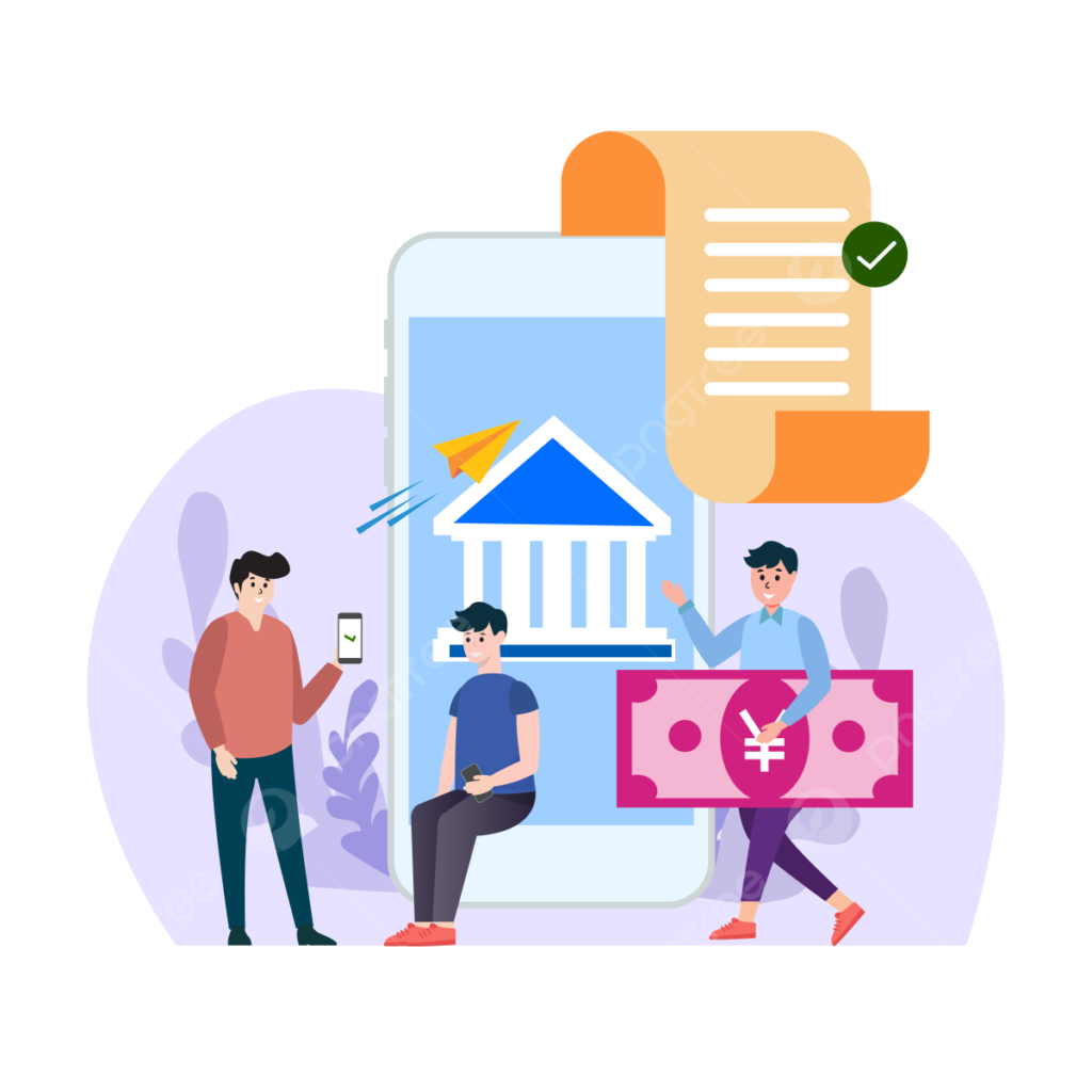 pngtree online mobile smart bank cartoon png image 6940463